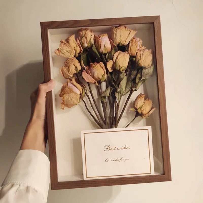 DIY 3D Dried Flower Photo Frames Specimen Stand for Home Decor Desktop Ornment Decoração Para Sala Clear Photo Frame Mini Frame