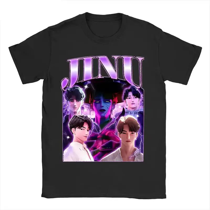 Men's T-shirt New American Harajuku Style K-pop Demon Hunter Tiger and Bird Demon Hunter Tiger Print T-shirt streetwear Unisex