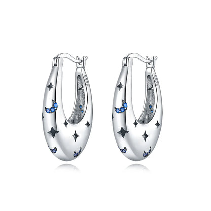 CYMYSS 2025 New 925 Sterling Silver Classic Hollow-out Versatile Hoop Earrings for Women Fine Jewelry Ideal Birthday Party Gifts
