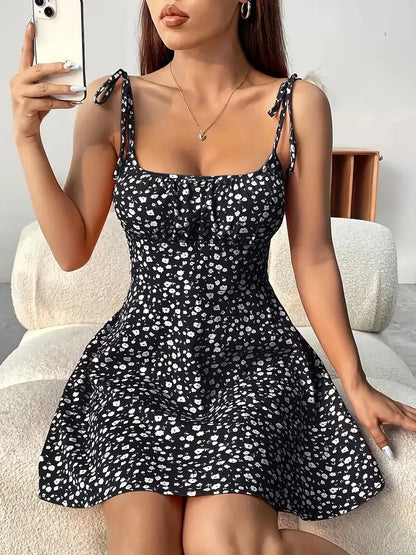 Women's Summer Floral Spaghetti Strap Dress