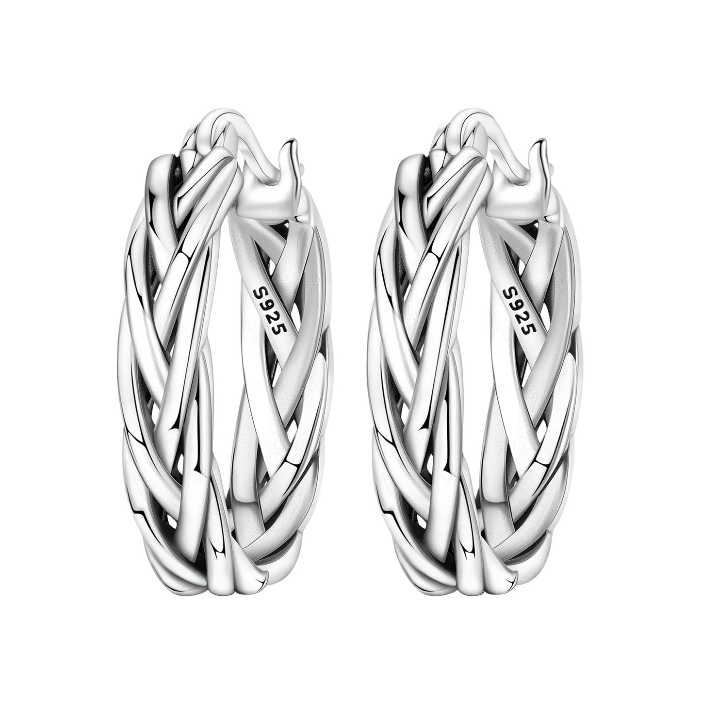 CYMYSS 2025 New 925 Sterling Silver Classic Hollow-out Versatile Hoop Earrings for Women Fine Jewelry Ideal Birthday Party Gifts
