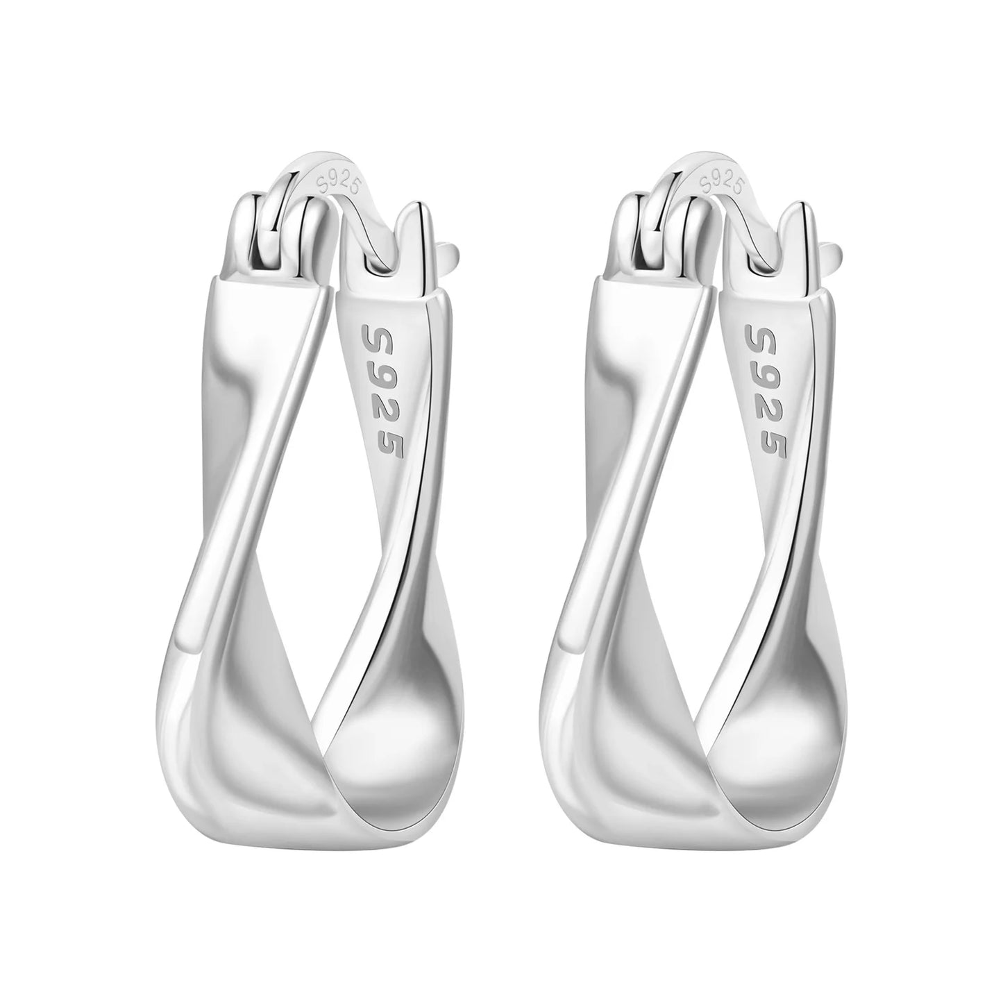 CYMYSS 2025 New 925 Sterling Silver Classic Hollow-out Versatile Hoop Earrings for Women Fine Jewelry Ideal Birthday Party Gifts