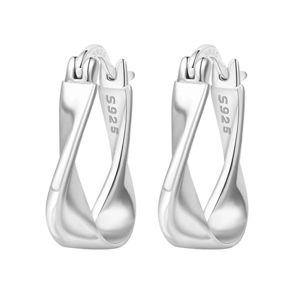 CYMYSS 2025 New 925 Sterling Silver Classic Hollow-out Versatile Hoop Earrings for Women Fine Jewelry Ideal Birthday Party Gifts