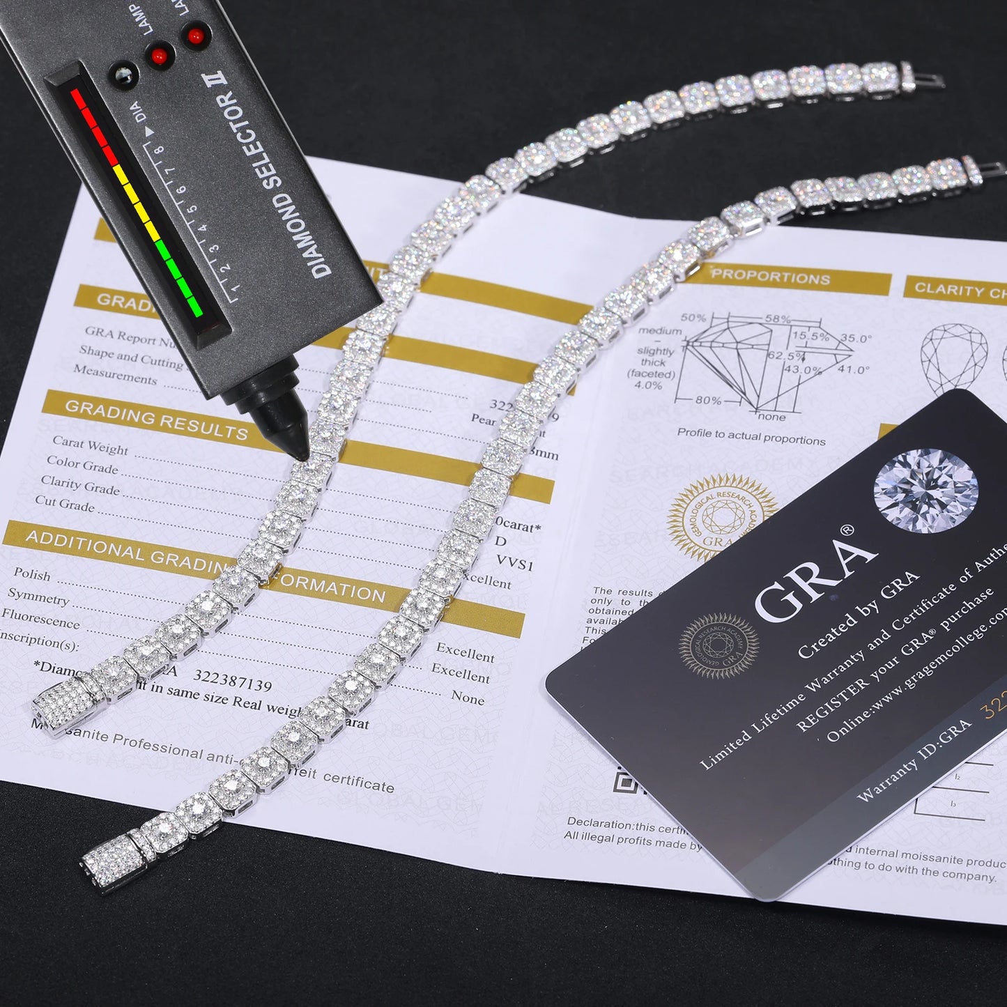 Iced Out Moissanite Halo Tennis Bracelet for Women Men S925 Sterling Silver 18k Gold Plated Jewelry with GRA Bracelets Gifts