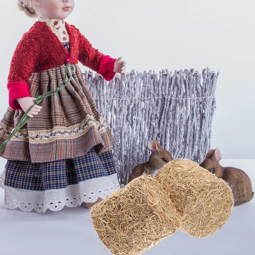 12pcs Home Decor Stackable Haystack Autumn Style Mini Hayrick Ornament Scene Bales Dollhouse Mini Bales for Micro Landscaping