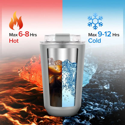 Coffee Travel Mug, 12 oz Coffee Tumbler Spill Proof Leak Proof, Portable Insulated Stainless Steel Coffee Mug with Lid for Hot a