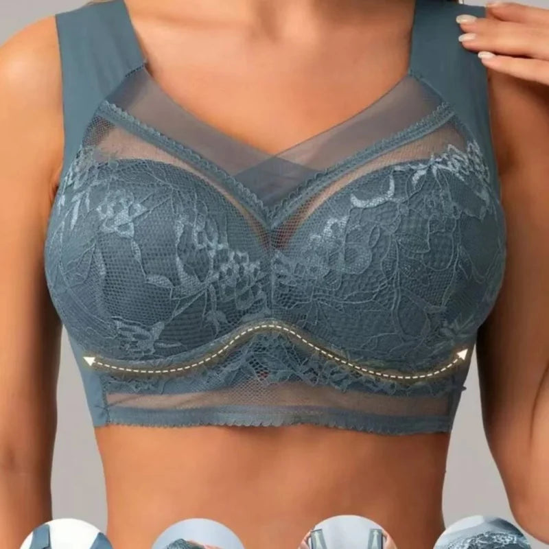 3-piece seamless lace bra set for women