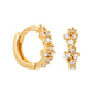 Luxury 925 Sterling Silver Ear Needle Flower Colorful Crystal Gold Earring For Women Hoop Earrings Trend Jewelry  Accessories