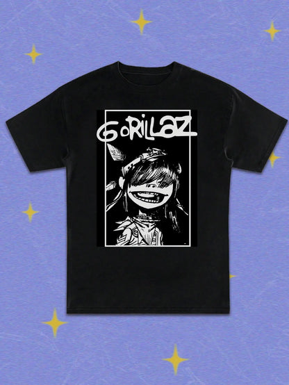 Black Rock Band Graphic T-Shirt - Gorillaz