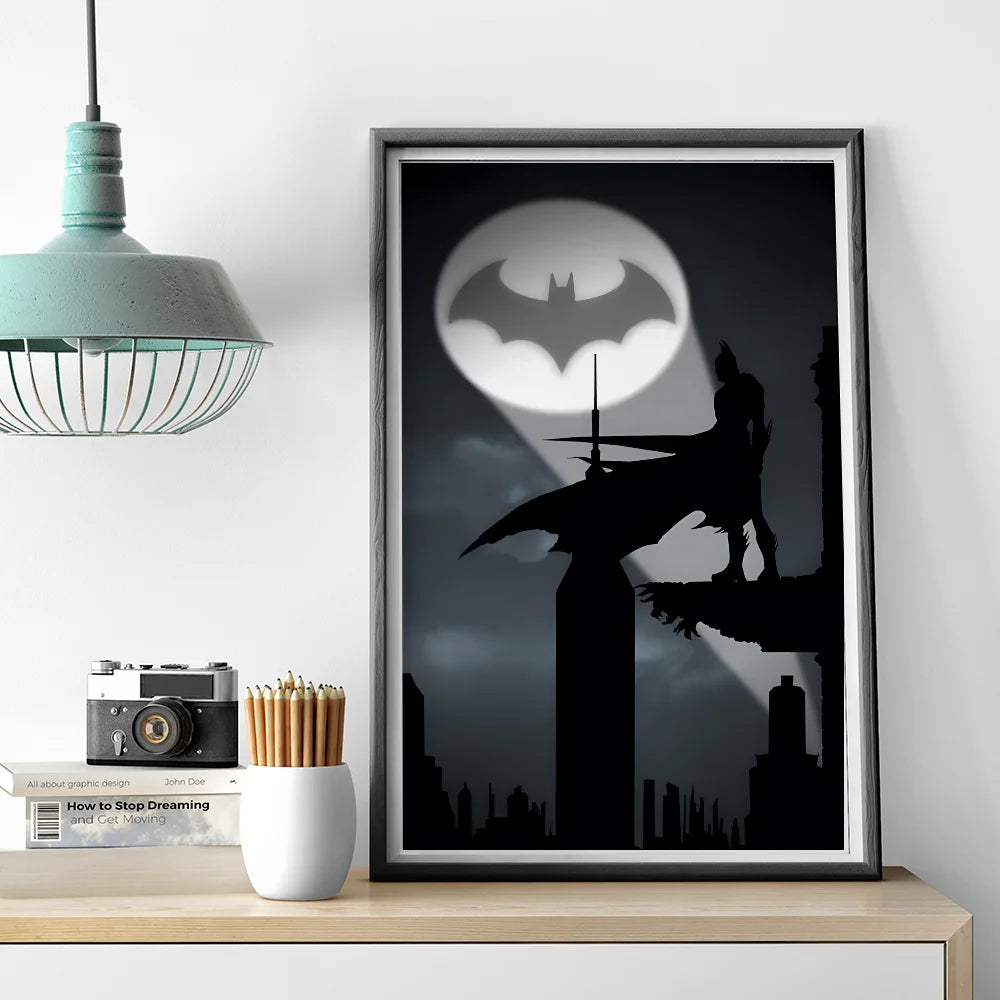 1PC B-Batman Poster Self-adhesive Art Waterproof Paper Sticker Coffee House Bar Room Wall Decor