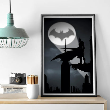 1PC B-Batman Poster Self-adhesive Art Waterproof Paper Sticker Coffee House Bar Room Wall Decor