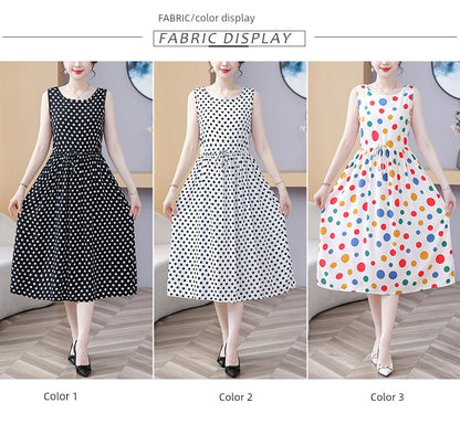 New Arrival Noil Poplin Dress Women's Summer Plus Size Ladieswear Classy Western Style Artificial Cotton Tall Sleeveless Dress Outwear