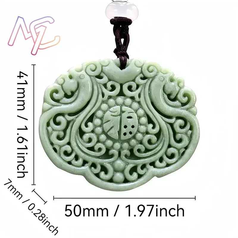 Light Green Natural Jade Flower Heart Pendant Necklace Real Jewellery Carved Gemstone Fashion Charm Amulet Gifts for Women Men