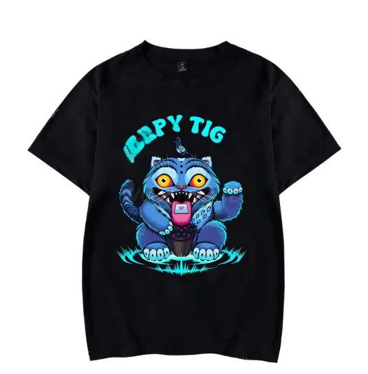 Huntrix Crouching Tiger Kpop Demon Hunters T Shirt Summer Y2K T-Shirts Cotton Leisure Tshirt for Men Short-Sleeve Simple Tees