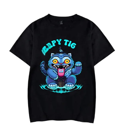 Huntrix Crouching Tiger Kpop Demon Hunters T Shirt Summer Y2K T-Shirts Cotton Leisure Tshirt for Men Short-Sleeve Simple Tees