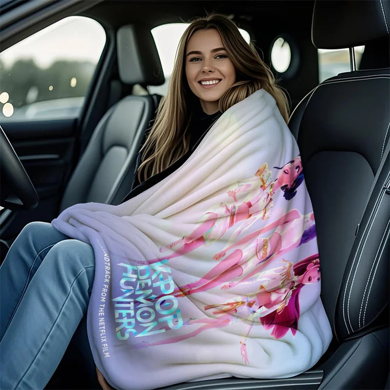 K-Pop Demon Hunters Blanket Hot Anime Flannel Blanket
