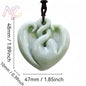 Light Green Natural Jade Flower Heart Pendant Necklace Real Jewellery Carved Gemstone Fashion Charm Amulet Gifts for Women Men
