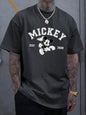 Disney Mickey Mouse Casual Cartoon Print Short Sleeve T-Shirt for Men Summer Oversized Shirt Family
