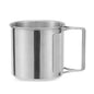 Camping Water Cup with Foldable Handle Tea Beer Coffee Mug Stainless Steel Portable Camping Cup for Outdoor Use