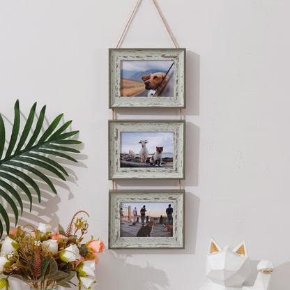1pc triple 5 "horizontal plastic picture frame Hanging picture frame Splice frame Vertical wall decoration picture frame