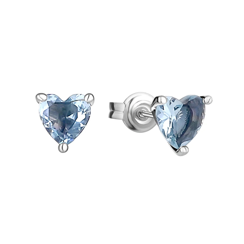 European New S925 Silver Zircon Heart-ShapedColored Earrings Suitable For Women's Holiday Exquisite Charm Jewelry Gifts
