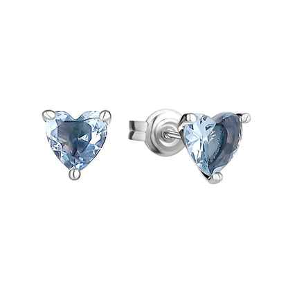 European New S925 Silver Zircon Heart-ShapedColored Earrings Suitable For Women's Holiday Exquisite Charm Jewelry Gifts