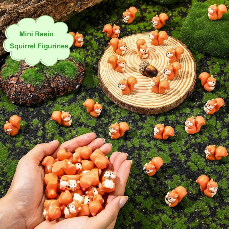 5/10 Pcs Cute Mini Resin Squirrels Miniatures, Fairy Garden Figurines Accessories, Micro Landscape DIY Craft Ornament Supplies