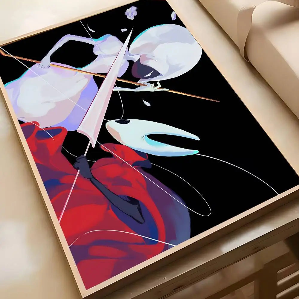 Cute Characte Game Hollow Knight Silksong-Cool Poster Canvas painting with prints Home bedroom living room decoration gift