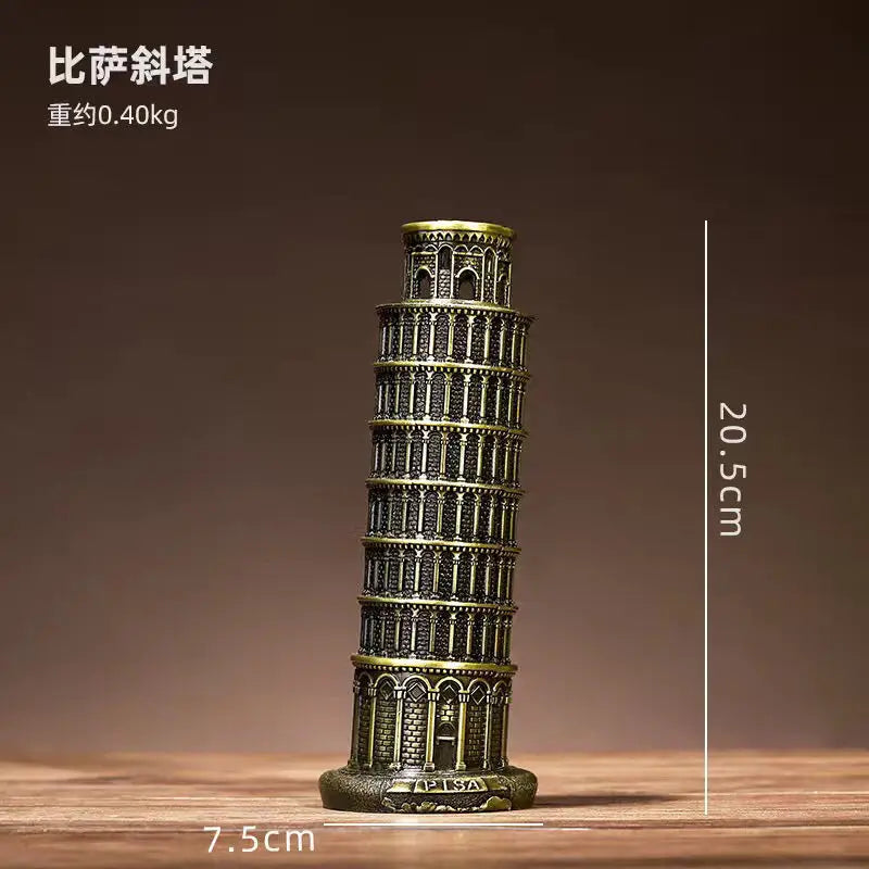 Iron Landmark Building Model Eiffel Tower Oriental Pearl Creative Home Decor Living Room Decorations Metal Ornaments
