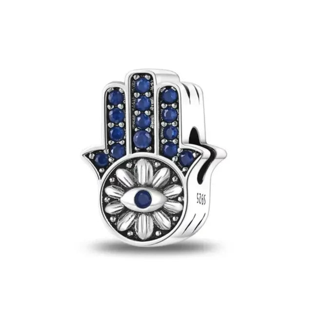 New 925 Silver Eye Palm Skull Wings Sun Pendants Charms Beads Fit Original Bracelet Accessories DIY Jewelry For Women