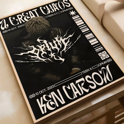 Pop Singer Ken Carson A Great Chaos Poster Poster Paper Print Home Living Room Bedroom Entrance Bar Cafe Art Painting Decoration