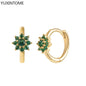 Luxury 925 Sterling Silver Ear Needle Flower Colorful Crystal Gold Earring For Women Hoop Earrings Trend Jewelry  Accessories