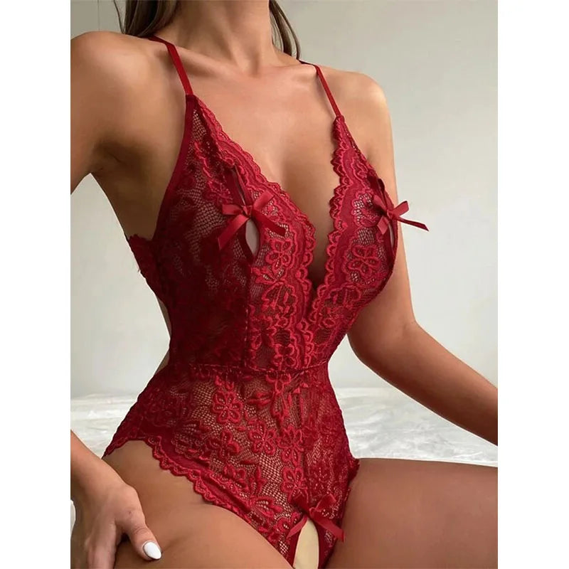 Lace Open Bra Set Women's Intimates Transparent Bralette Set