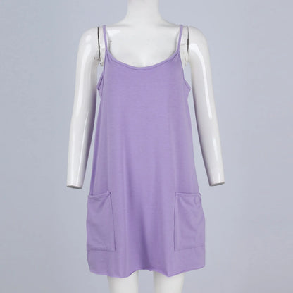 Sport Mini Dress For Women Summer Sleeveless Dress Casual Short Sundress