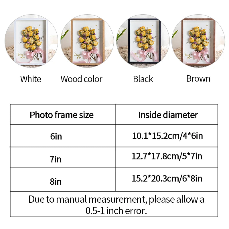 DIY 3D Dried Flower Photo Frames Specimen Stand for Home Decor Desktop Ornment Decoração Para Sala Clear Photo Frame Mini Frame