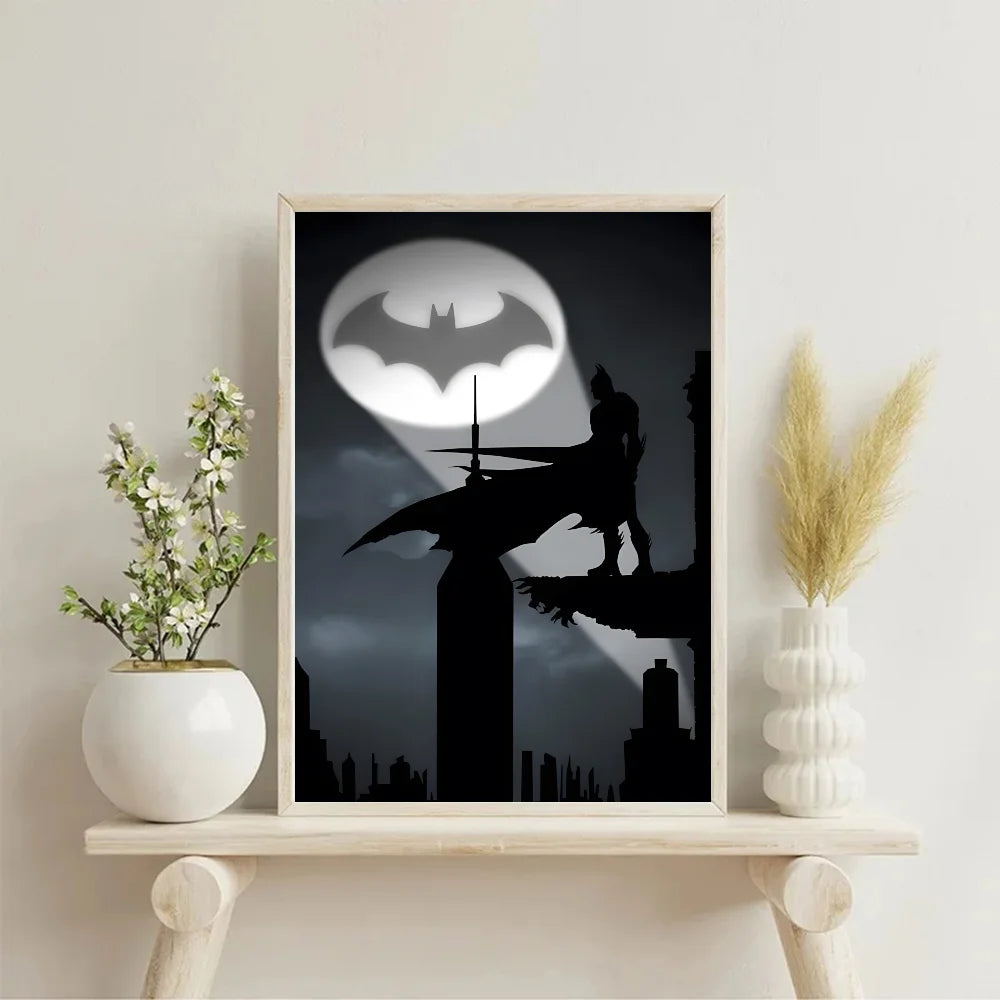 1PC B-Batman Poster Self-adhesive Art Waterproof Paper Sticker Coffee House Bar Room Wall Decor