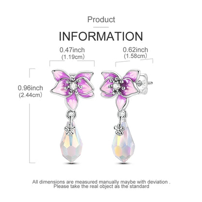 New 925 Sterling Silver Earrings Pendant Simple Shiny Flower Pearl Zircon Wedding Women Jewelry Gift