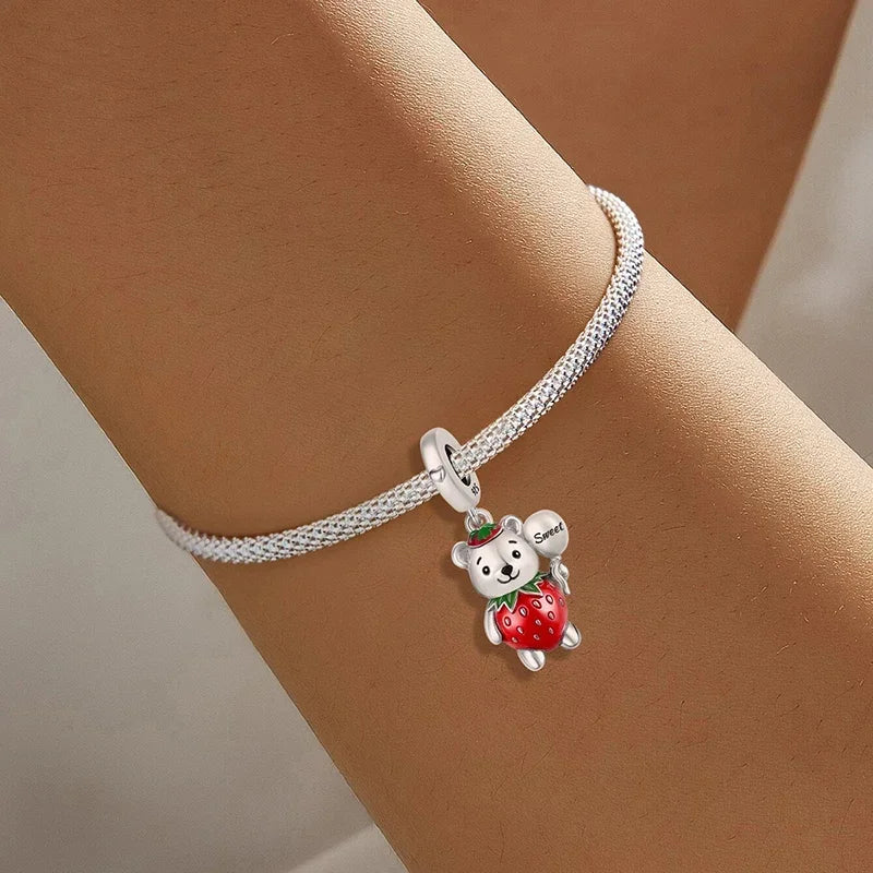 925 Sterling Silver Panda  Butterfly Kapibala Octopus Charms Beads Fit Original Pan Bracelet Bangle High Quality DIY Jewelry