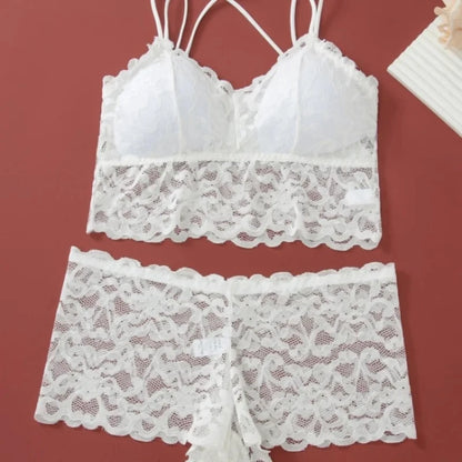 4pcs Sexy Comfortable Fashion Casual Lace Women's Underwear Set Gathered No Steel Ring Beautiful Back Bra Set Panty