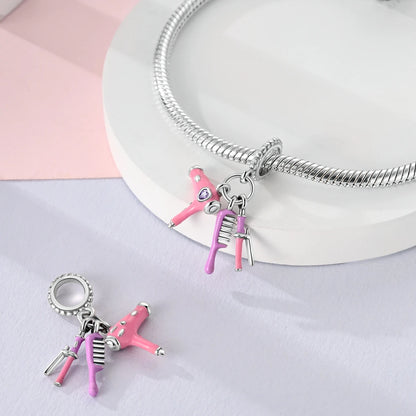Original Charms 925 Silver Plated Bee Moon Star Pendant Fit Bracelet Making For Woman Fashion Jewelry