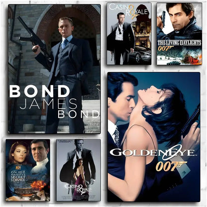 J-James Bond 007 Poster HD Art Sticky Wall Waterproof Home Living Room Bedroom Aesthetic Decoration