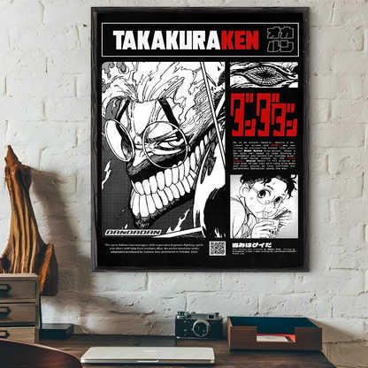 JAPAN Anime D-Dandadan Ken T-Takakura Poster Sticky Wall Art Printing Waterproof Home Living Bed Room Bar Aesthetic Decor