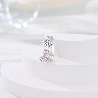 New 925 Sterling Silver Open Ring Hollow Rose Infinite Love Simple Ring Women Wedding Engagement Party Jewelry Gift