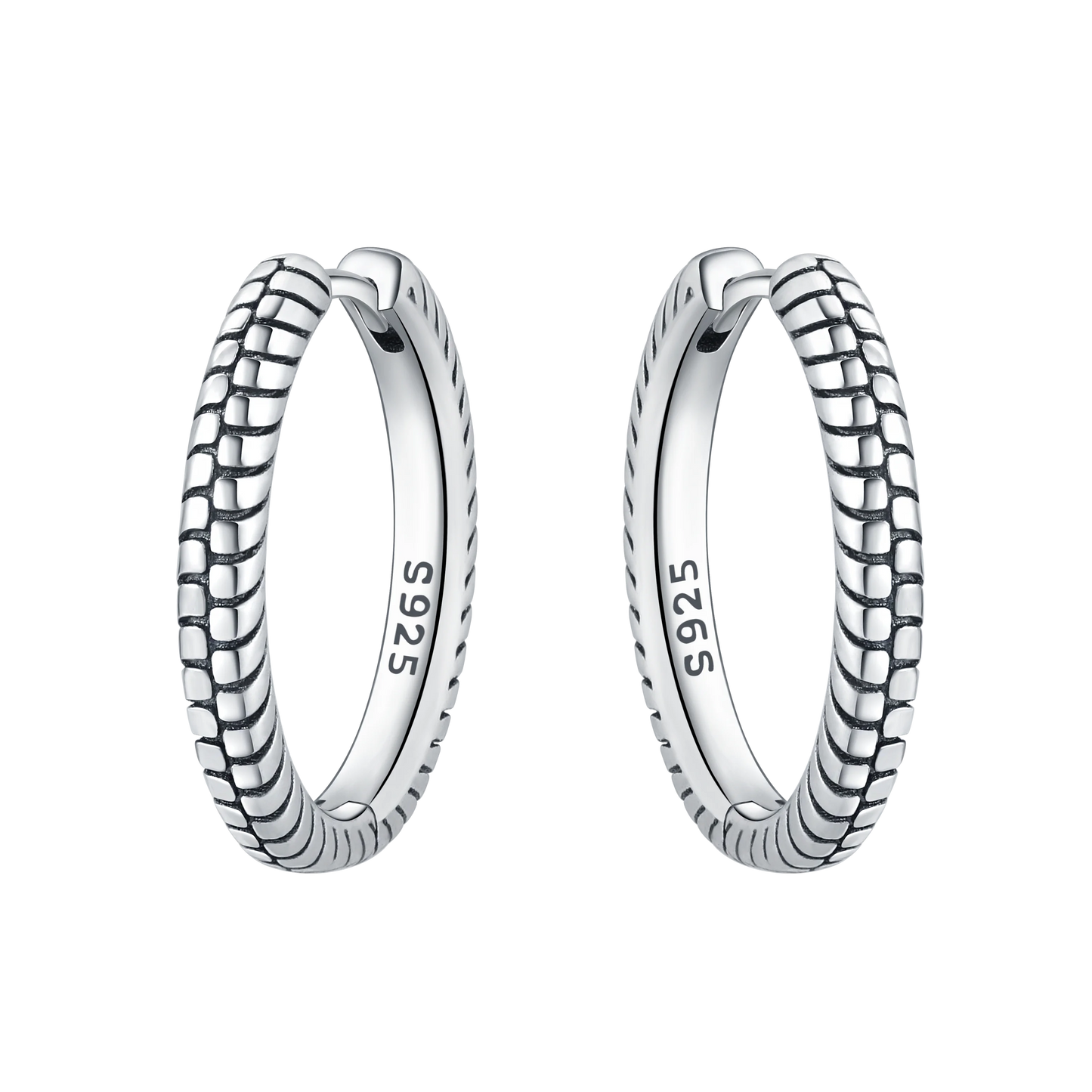 CYMYSS 2025 New 925 Sterling Silver Classic Hollow-out Versatile Hoop Earrings for Women Fine Jewelry Ideal Birthday Party Gifts