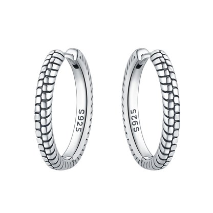 CYMYSS 2025 New 925 Sterling Silver Classic Hollow-out Versatile Hoop Earrings for Women Fine Jewelry Ideal Birthday Party Gifts