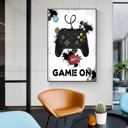 Gamepad Abstract Poster Canvas Painting Print Wall Art Picture Game Player Children'S Room Decorative Painting Boy Gift