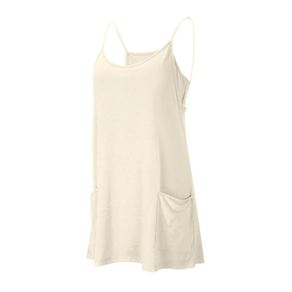 Sport Mini Dress For Women Summer Sleeveless Dress Casual Short Sundress