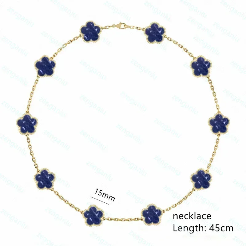 2023 New 925 Sterling Silver Women's Luxury Jewelry High Quality Pidestone Clover Bracelet Jewelry Set Free Shipping With Logo