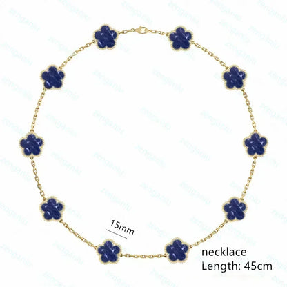 2023 New 925 Sterling Silver Women's Luxury Jewelry High Quality Pidestone Clover Bracelet Jewelry Set Free Shipping With Logo