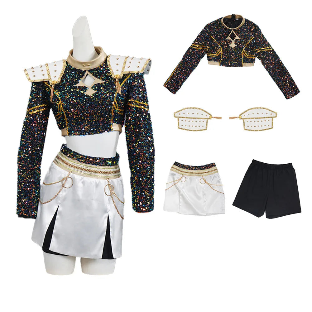 Children Zoey Mira Rumi Demon Hunters Cosplay Costume Kid Girls Disguise Halloween K-POP Group Idol